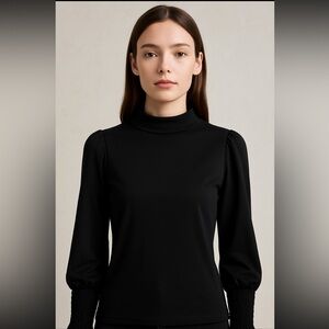 Ronen Chen Elegant Black Long Sleeve Top